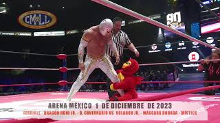 CMLL  LOS BÁRBAROS VS VOLADOR JR  MÁSCARA DORADA  MÍSTICO ARENA MÉXICO 011223 [upl. by Eelnodnarb455]