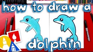 How To Draw A Cartoon Dolphin [upl. by Dreeda]