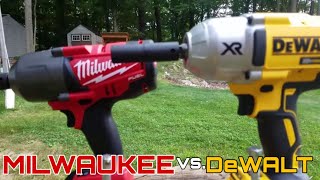 Milwaukee 18v Fuel 276320 vs DeWalt 20v XR Impact Wrench DCF899B Lag Bolt Face Off in 4k [upl. by Bron]