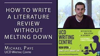 How to Write a Literature Review UCD Writing Centre [upl. by Nehgam]