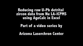 Nu LAICPMS  detrital zircon age reduction from raw UPb data [upl. by Audrit]