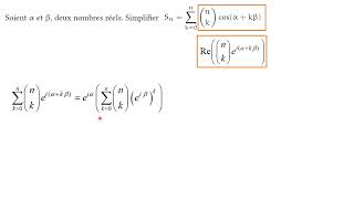 Sommation de cosinus avec coefficients binomiaux [upl. by Atsyrt]