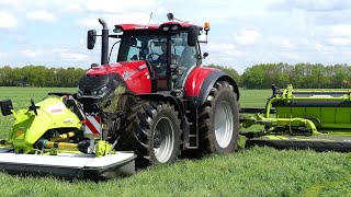 Gras maaien met de nieuwe Claas Disco 9700 met auto swather Loonbedrijf Sandee [upl. by Lawton768]