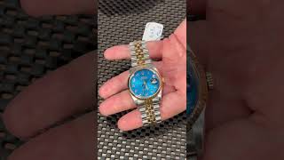 Rolex Datejust Steel Yellow Gold Blue Anniversary Dial Mens Watch 16233 Review  SwissWatchExpo [upl. by Auliffe]