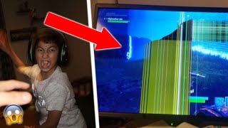 ULTIMATE FORTNITE RAGE OMG HE SMASHES TV [upl. by Harness]