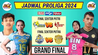 Jadwal Grand Final Proliga 2024ELEKTRIK PLN VS JAKARTA BINProliga 2024 FinalLive Moji [upl. by Eanil]