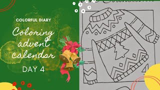 Coloring advent calendar  DAY 4  Colorful Diary [upl. by Haidebej]