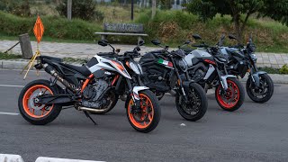 Ktm 890R Vs Mt 09 Bmw F900R Ducati monster 937  LOSDELASMOTOS [upl. by Ettenotna]