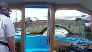 Going Through Wroxham Bridge with the Pilot [upl. by Burman]