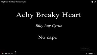 Achy Breaky Heart Easy Chords and Lyrics [upl. by Roee]