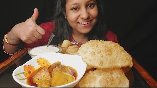 Eating Show  Luchi Dum Aloo PayesKheer Nolen Gurer Rosogolla  Big Bites [upl. by Inihor]