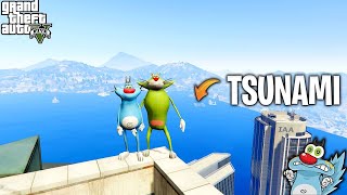 GTA 5 SURVIVE The TSUNAMI WITH OGGY BUT JACKGONE WRONG😱 [upl. by Portingale]