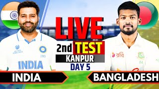 India vs Bangladesh 2nd Test Day 5  IND vs BAN Live  India vs Bangladesh Live Score amp Commentary [upl. by Mirelle307]