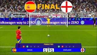 Spain vs England  Penalty Shootout  FINAL UEFA Euro 2024  Yamal vs Saka  PES Gameplay [upl. by Marchak310]