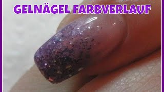 GELNÄGEL FARBVERLAUF  Für Anfänger mit Schablone  Nageldesign [upl. by Nafets952]