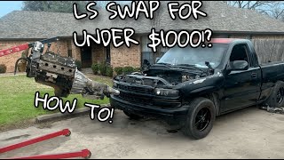 HOW TO LS SWAP A NBS SILVERADO [upl. by Portuna]