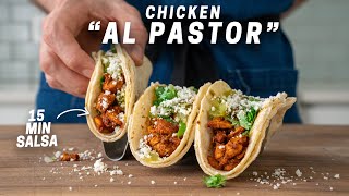 EASY 30 MINUTE CHICKEN AL PASTOR TACOS  WEEKNIGHTING [upl. by Annairam18]