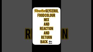 glycerol food colour reactionexperiment scienceexperiment science ytshort MrIndiaTracker [upl. by Dreda]