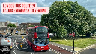 Say Hello to Pitshanger Lane from aboard London Bus E9 [upl. by Pulling]