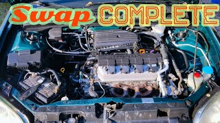 2001  2005 Honda Civic D17A1 Engine install [upl. by Annig]