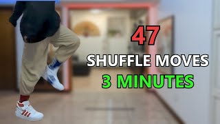 47 Shuffle Dance Moves in 3 MINUTES [upl. by Aelem954]