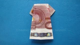 Geldschein Falten Kleid  Einfache Origami Kleidung falten mit Geld zum Geldgeschenke basteln [upl. by Sybila45]