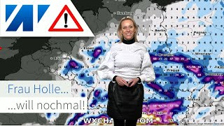 UnwetterAlarm am Donnerstag Maskierte Kaltfront aus Nordwesten Frau Holle bringt Schneefall [upl. by Sandye889]