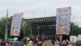 Tapping of the Golden Keg La Crosse WI 2018 Oktoberfest 3 German National Anthem [upl. by Elyrad]