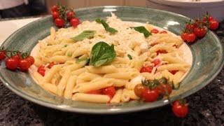 Pasta with Fresh Tomatoes Mozzarella and Basil [upl. by Ahsikam]