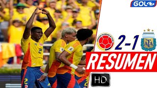 Colombia vs Argentina 21 Resumen y Goles  GOL CARACOL [upl. by Ihsar]