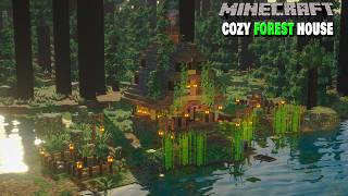 Minecraft relaxing Longplay  Cozy Forest House 🌿🌲  No commentary [upl. by Noelopan964]