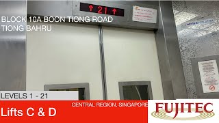 HDB Block 10A Boon Tiong Tiong Bahru  Fujitec Elevator Lifts C amp D [upl. by Ijat624]