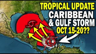 Tropical Update Caribbean amp Gulf Storm Potential Oct 1520 Tropical Wave to Become Next Storm [upl. by Mattah51]