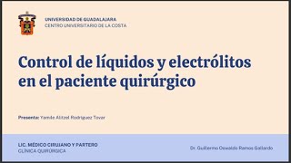 Control de líquidos y electrólitos en el paciente quirúrgico [upl. by Fidellas]