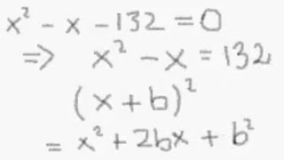 Completing the Square for x2  x  132  0 [upl. by Zebe]