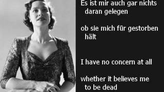 Kathleen Ferrier  quotIch bin der Welt abhanden gekommenquot Mahler RückertLieder  with lyrics [upl. by Latsirk74]