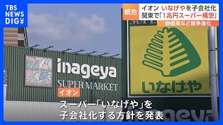 “1兆円スーパー構想” イオンが「いなげや」を子会社化 数年内に傘下スーパーの子会社に統合へ｜TBS NEWS DIG [upl. by Konrad]