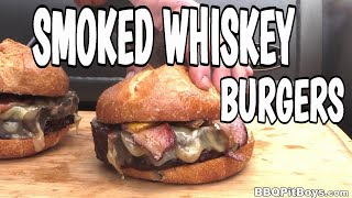 SMOKED WHISKEY CHEESE BURGERS by the BBQ Pit Boys [upl. by Portuna]