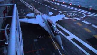 MiG29KUB Night Takeoff From Vikramaditya [upl. by Scholz969]