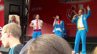 Birmingham Pride 2010 Scooch Eurovision Flying the flag LGBT Gay [upl. by Leonanie134]