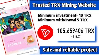 Best TRX mining site  Trusted TRX earning platform Long term TRX money making app TRX mining app [upl. by Ahsaz]