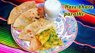 Hare bhare parathe Recipe by Next Level Food green chili parathe UrduHindi [upl. by Carry]