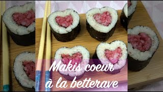 Makis cœur à la betterave pour la SaintValentin ❤️ Recette [upl. by Misaq872]