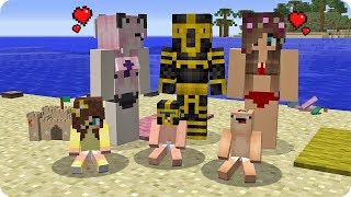 MASSI Y MASSIA VAN A LA PLAYA EN MINECRAFT [upl. by Notgnirrab751]