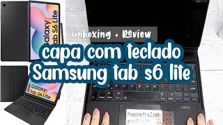 Capa com teclado para Samsung Galaxy Tab S6 Lite  unboxing  review  science luh [upl. by Aynek865]