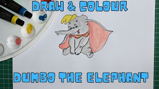 Drawing Dumbo The Elephant  how to draw [upl. by Atiniv]