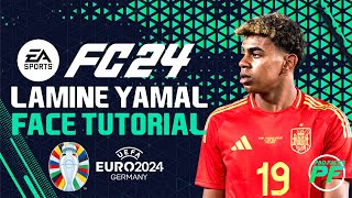 EA FC 24 LAMINE YAMAL FACE  STATS Pro Clubs Face Creation  CAREER MODE  LOOKALIKE BARCELONA EURO [upl. by Hastings80]