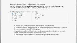 Macro Problem  Calculate the IS Curve amp LM Curve Equations  Equilibrium Interest Rate amp Output [upl. by Andrej753]