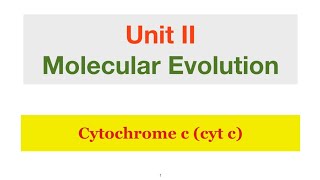 Evolutionary Biology Unit II Cytochrome c [upl. by Virendra]