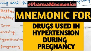 Mnemonic for Drugs used in Hypertension during Pregnancy  Pharmacology Mnemonics [upl. by Forcier]